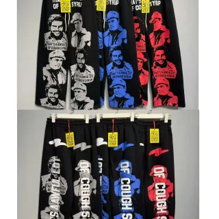 Black Graphic-Print Elastic-Waist Drawstring Sweatpants