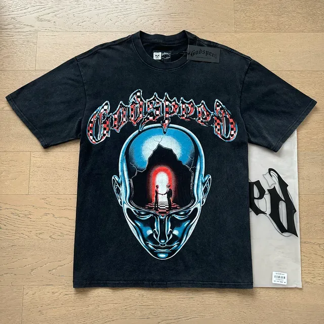 Black Graphic Print Front-and-Back Design T-Shirt 5