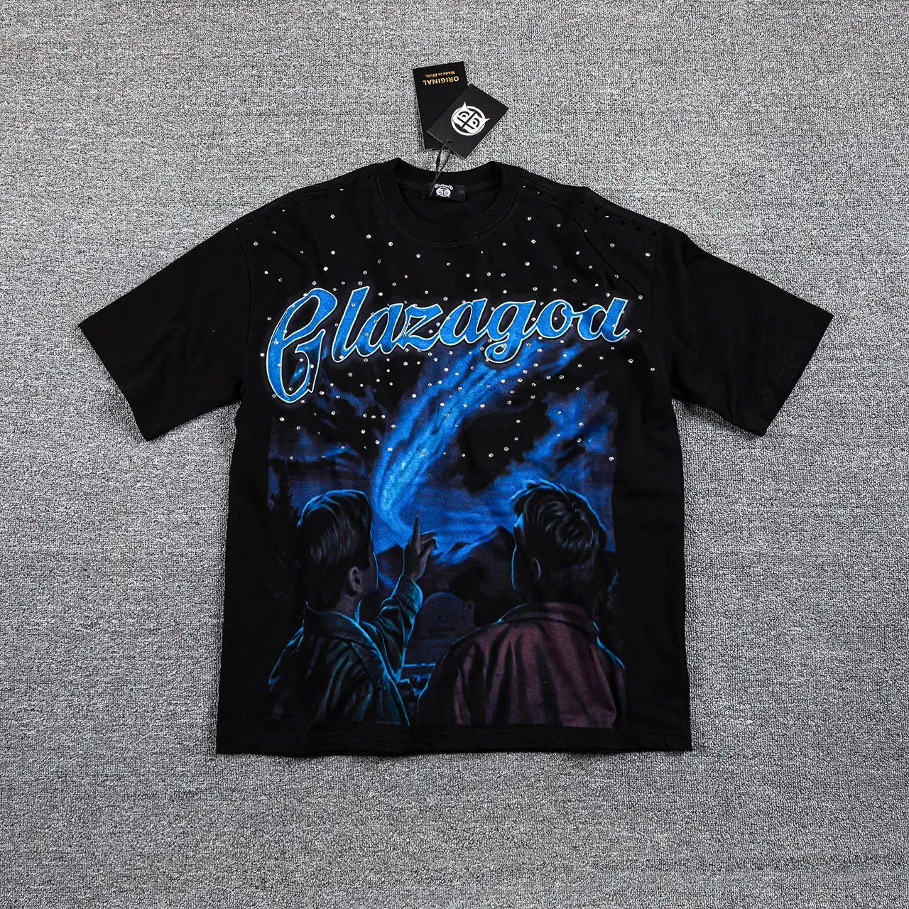 Black Graphic-Print Oversized Double-Sided T-Shirt 2