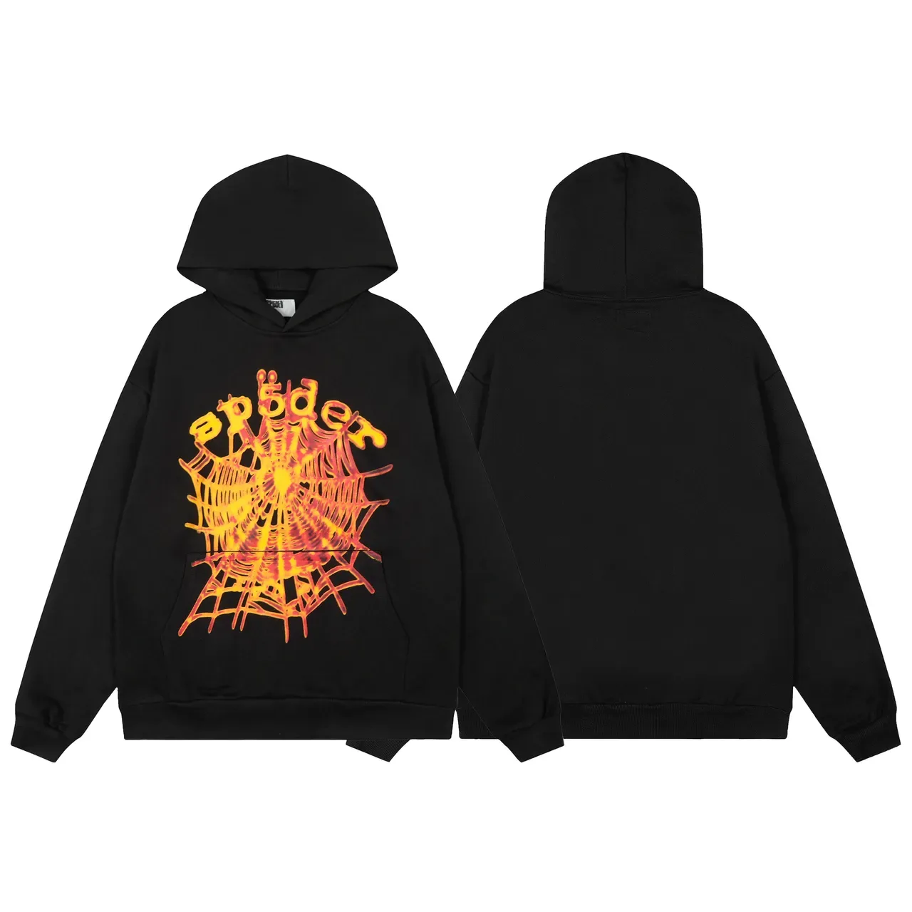 Black Graphic-Print Oversized Hoodie and Cuffed Joggers Tracksuit 6