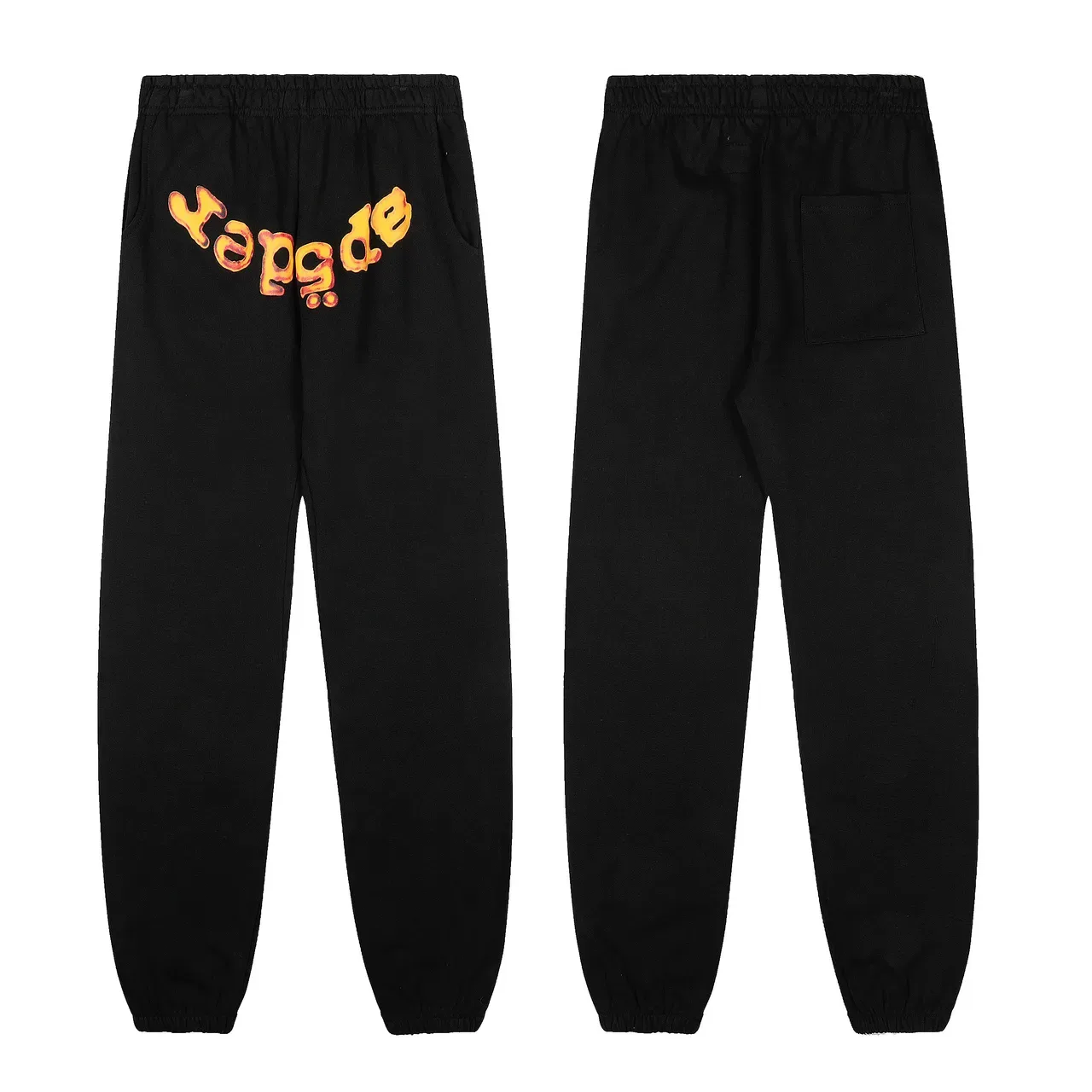 Black Graphic-Print Oversized Hoodie and Cuffed Joggers Tracksuit 7