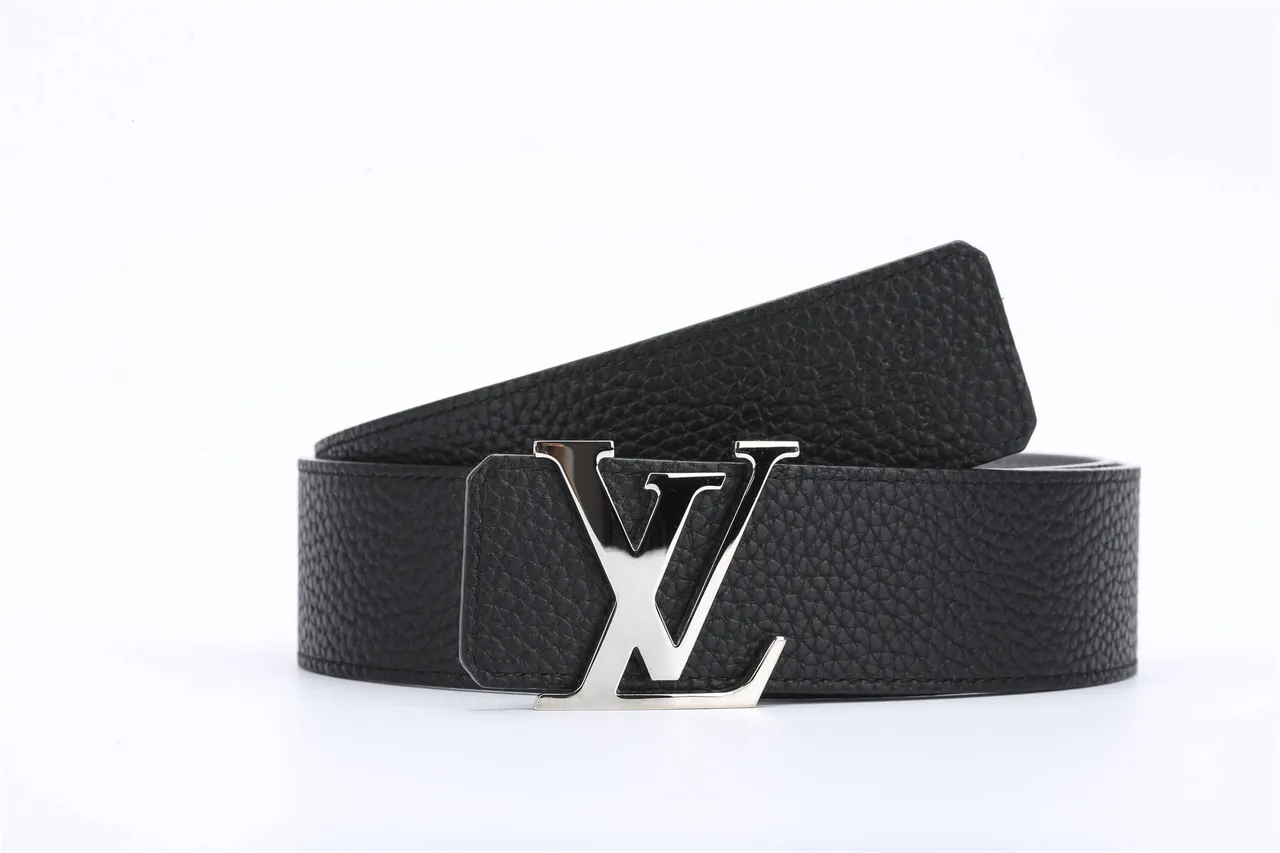 Black Gray Textured Pebbled Reversible Leather Belt 5