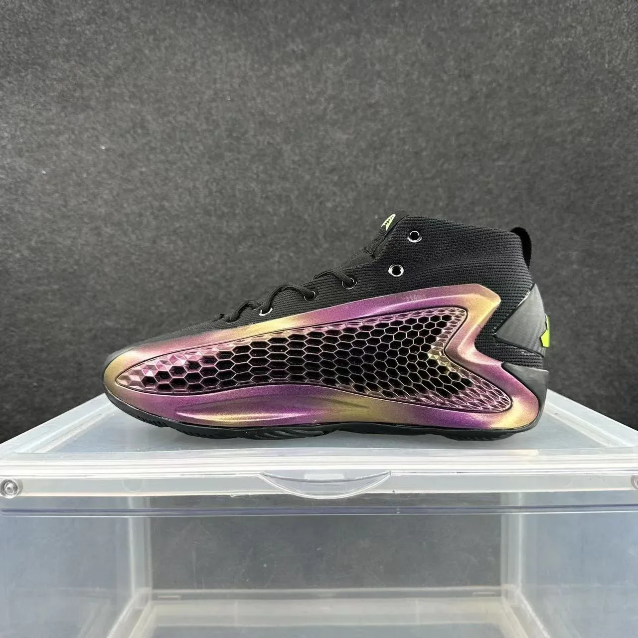 Black Iridescent Honeycomb Cage High-Top Sneakers 2
