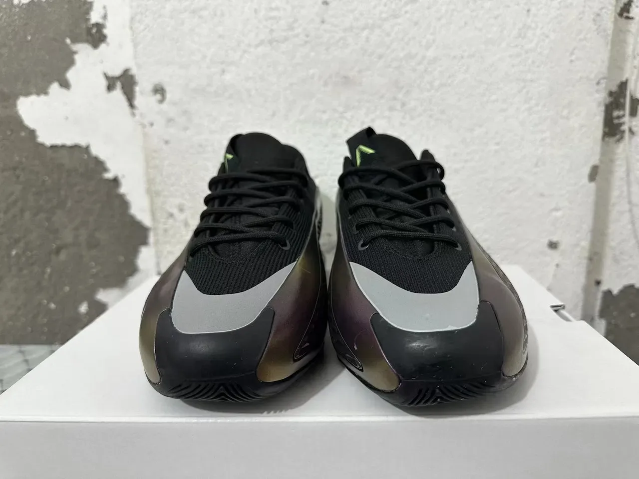 Black Iridescent Purple-Gold Neon Accent Athletic Sneakers 3