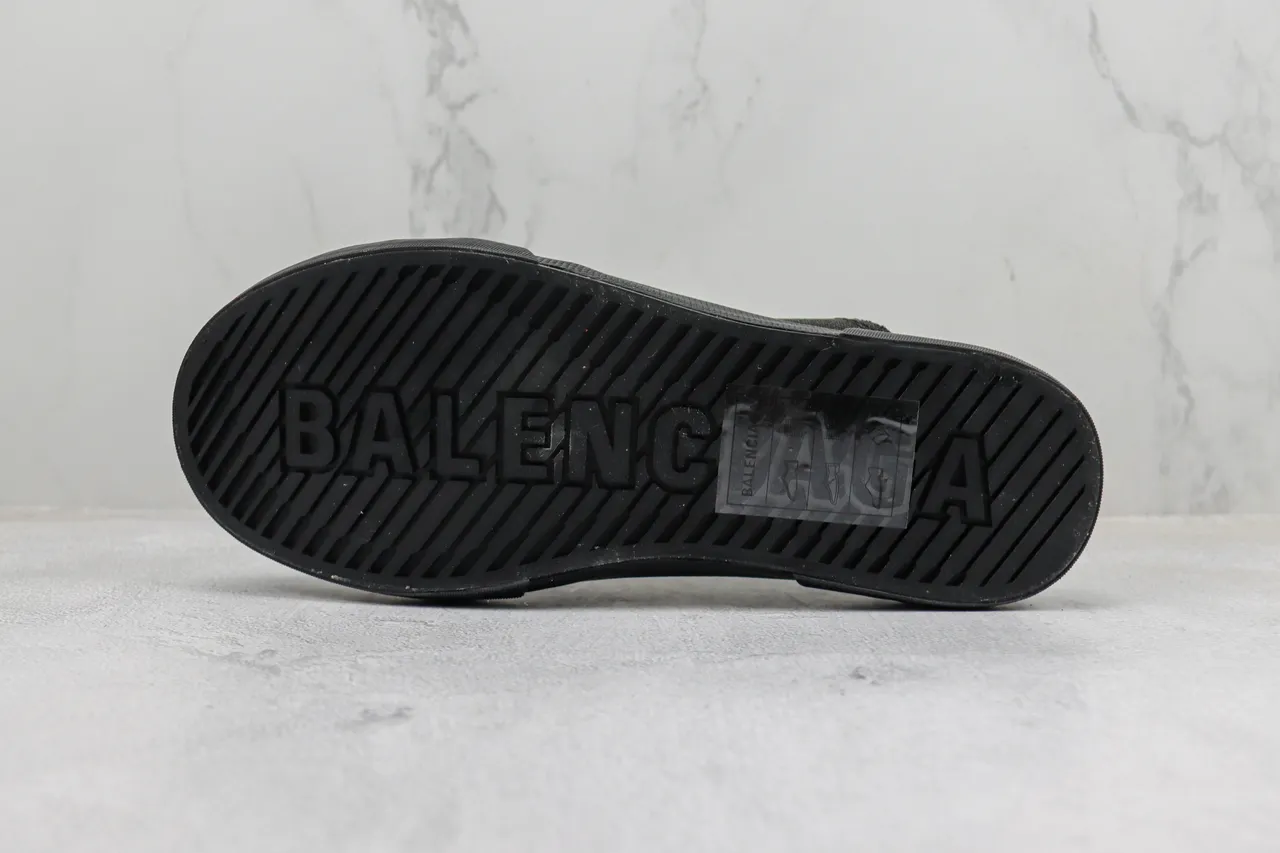 Black Lace-Up Slip-On Canvas Shoe 8