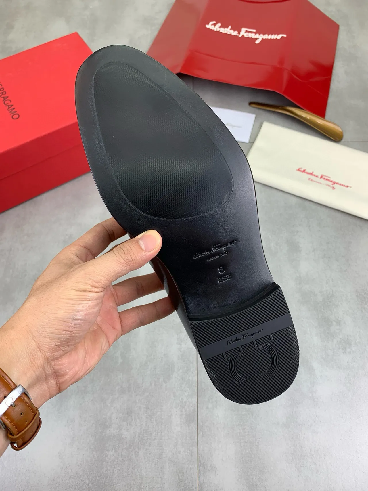 Black Leather Braided Strap Square-Toe Loafers 3
