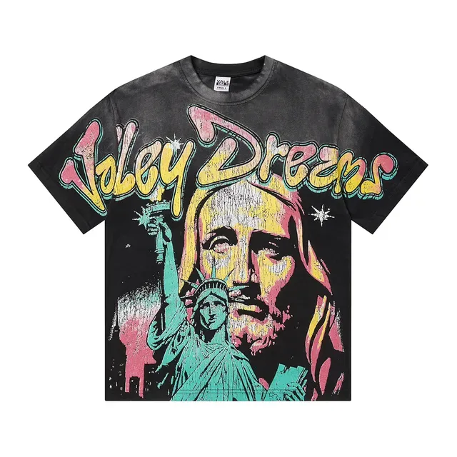 Black Multicolor Graphic Print Oversized T-Shirt 2