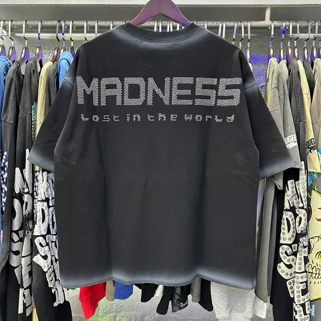 Black Multicolor Oversized Fit Distressed Hem T-Shirt 4