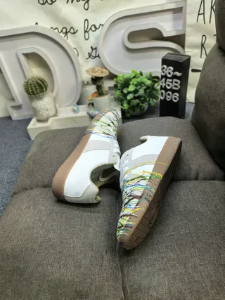 Black Multicolor Painted Stripe Lifestyle Sneakers 6