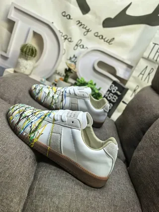 Black Multicolor Painted Stripe Lifestyle Sneakers 7
