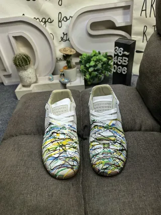 Black Multicolor Painted Stripe Lifestyle Sneakers 10