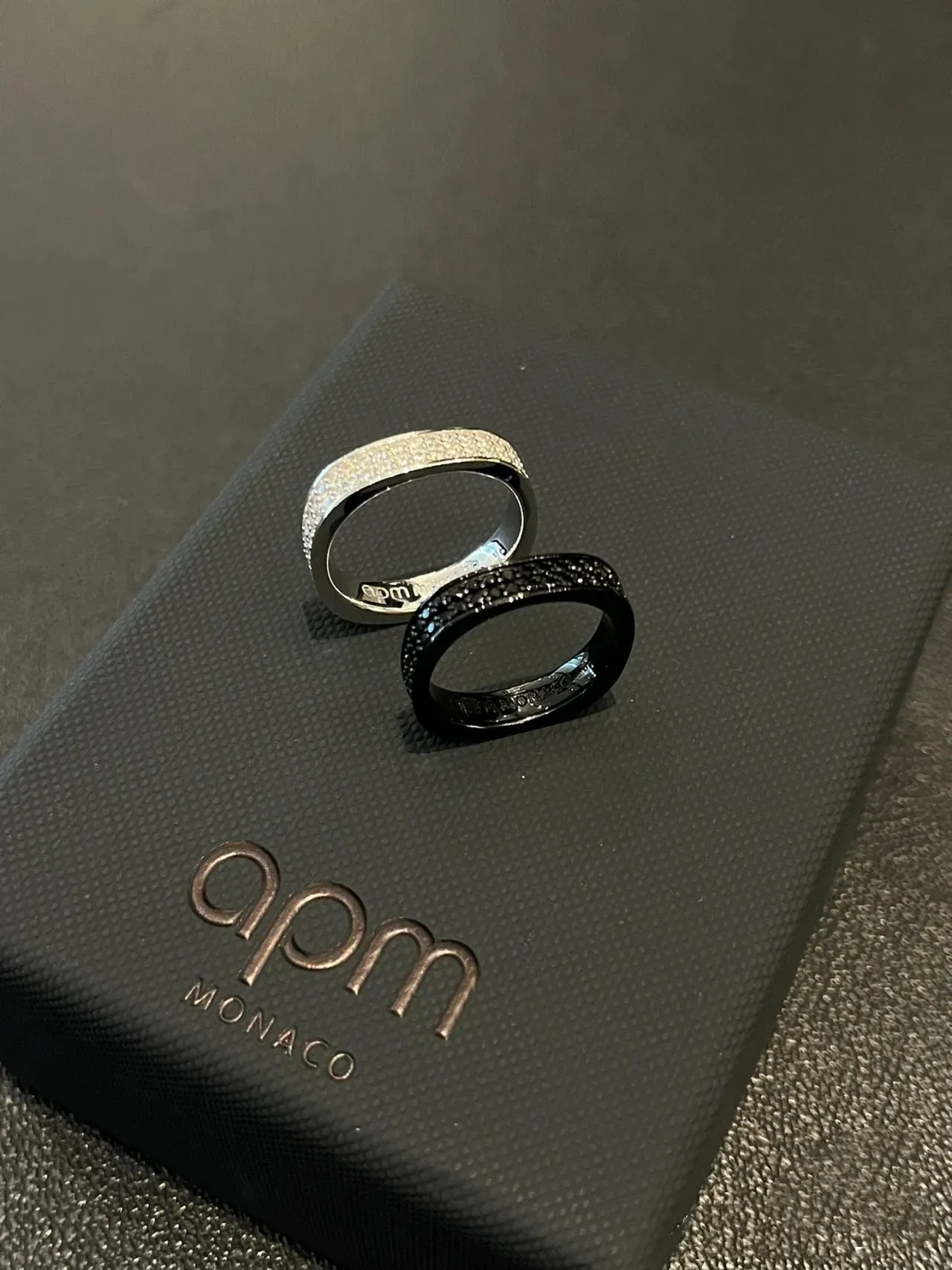 Black Navy Pavé Band Full Eternity Setting Ring 7