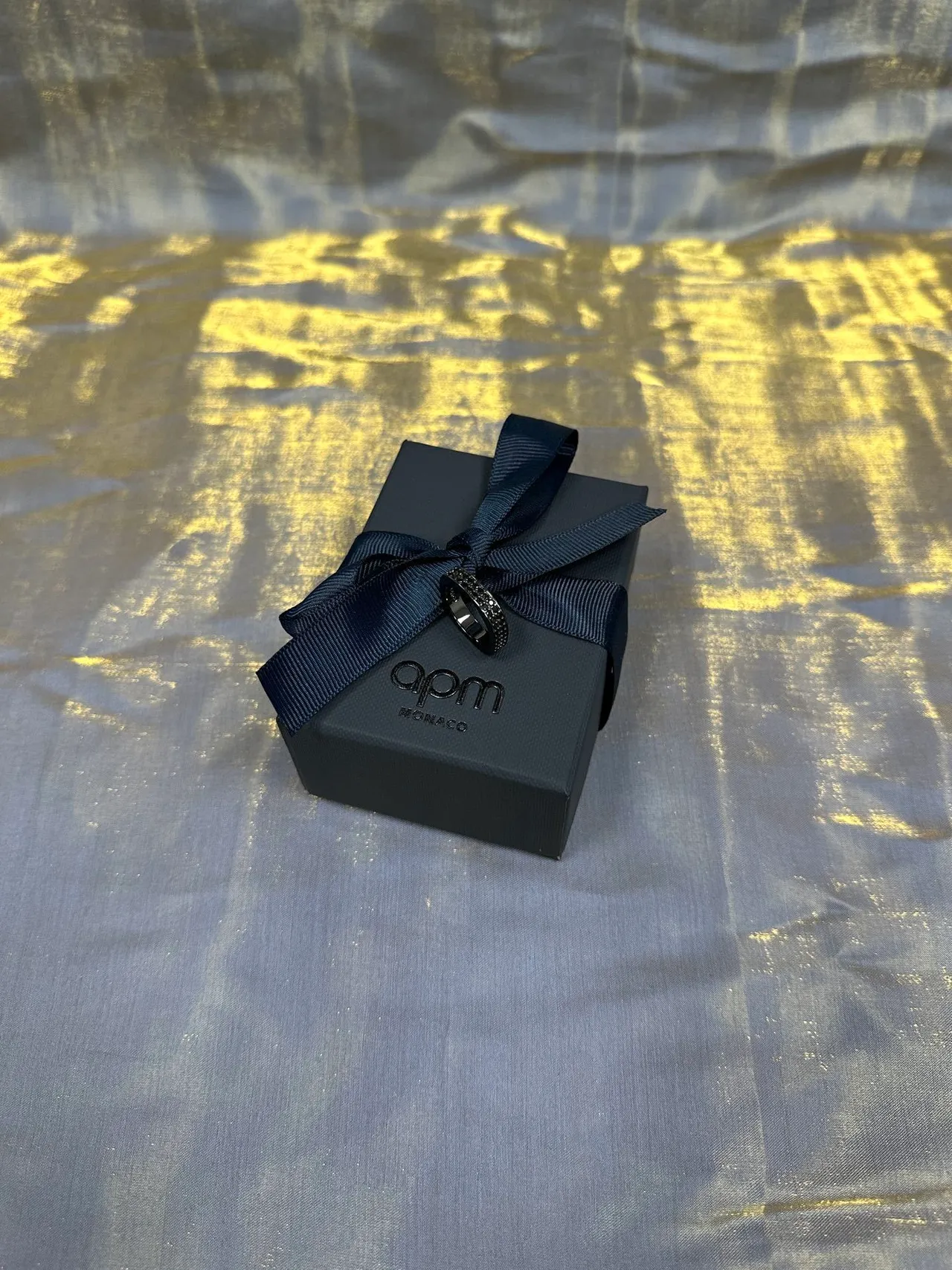 Black Navy Pavé Band Full Eternity Setting Ring 8