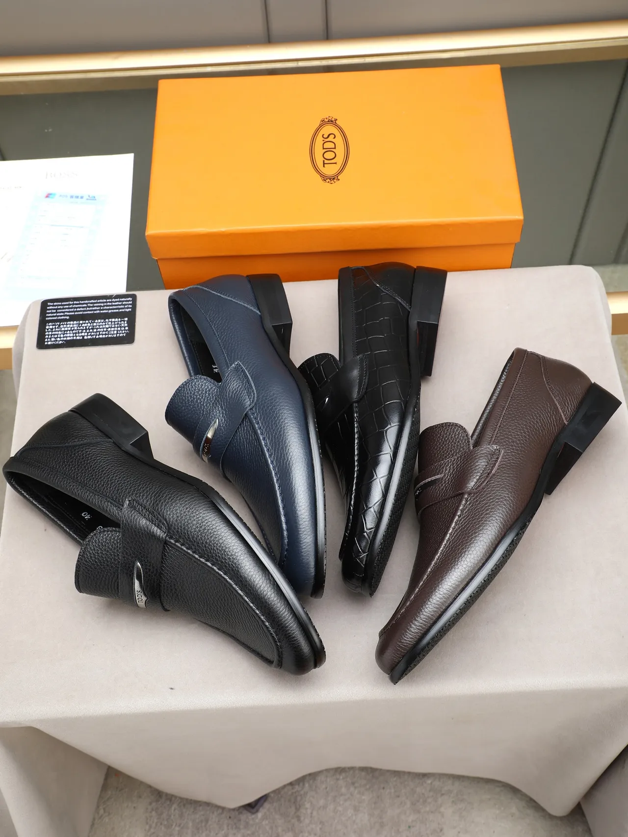 Black Pebbled Leather Penny Strap Loafer 2
