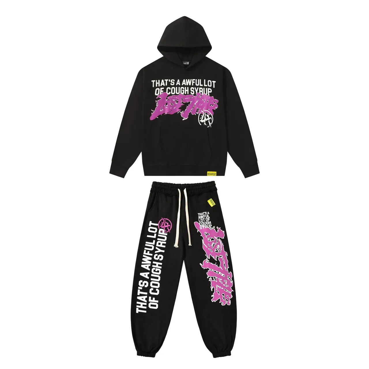 Black Pink Graphic-Print Oversized Fit Hoodie 2