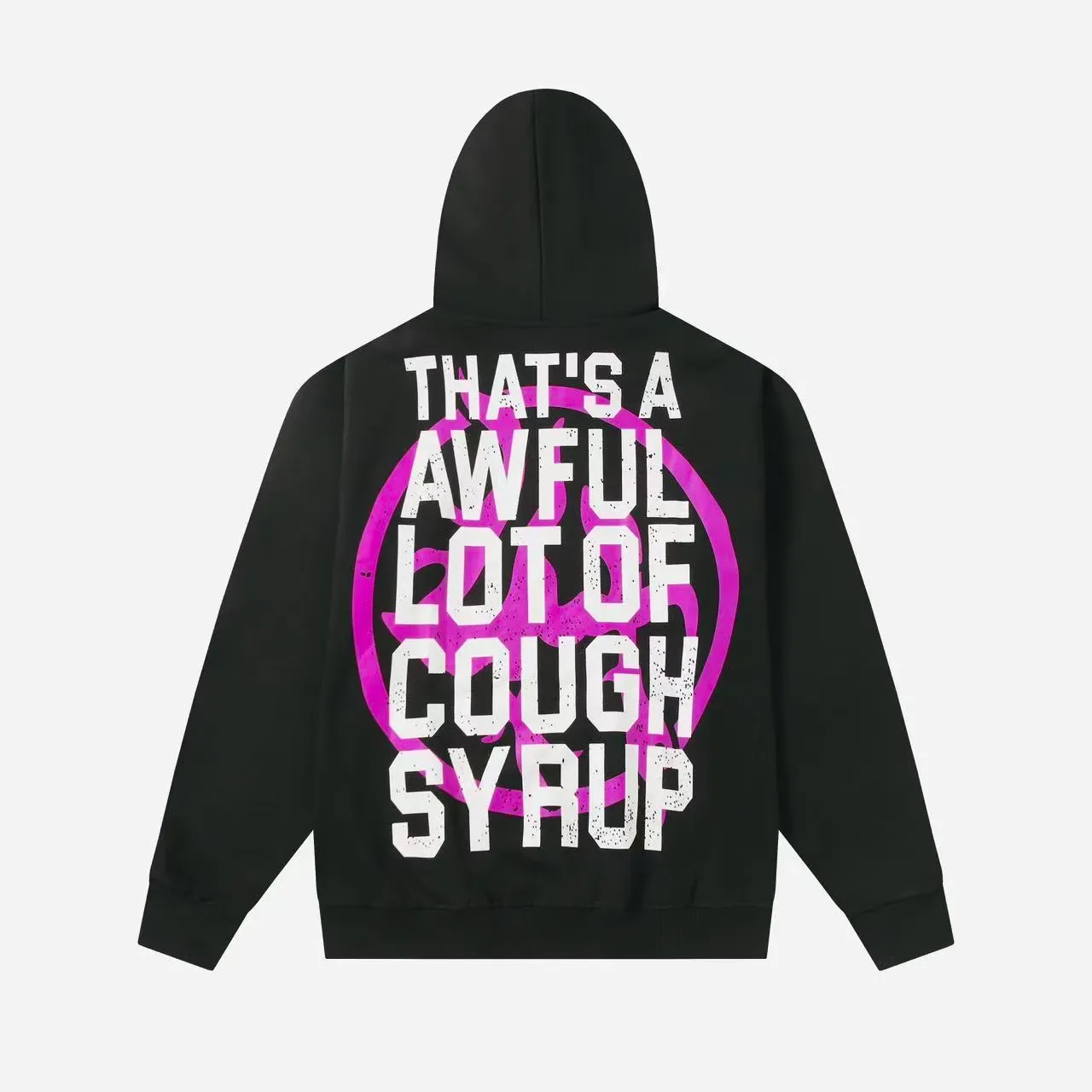 Black Pink Graphic-Print Oversized Fit Hoodie 4