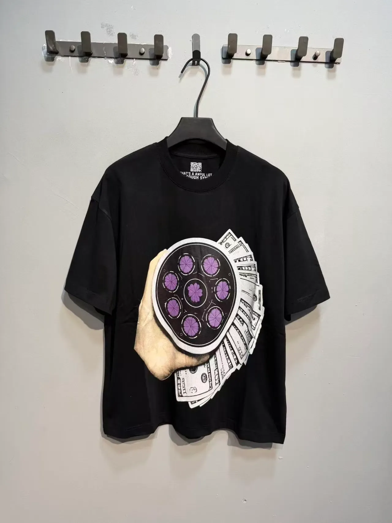 Black Purple Graphic-Print Oversized Fit T-Shirt 2