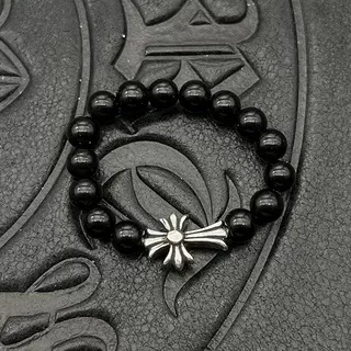 Black Silver Beaded Matte Bracelet 4