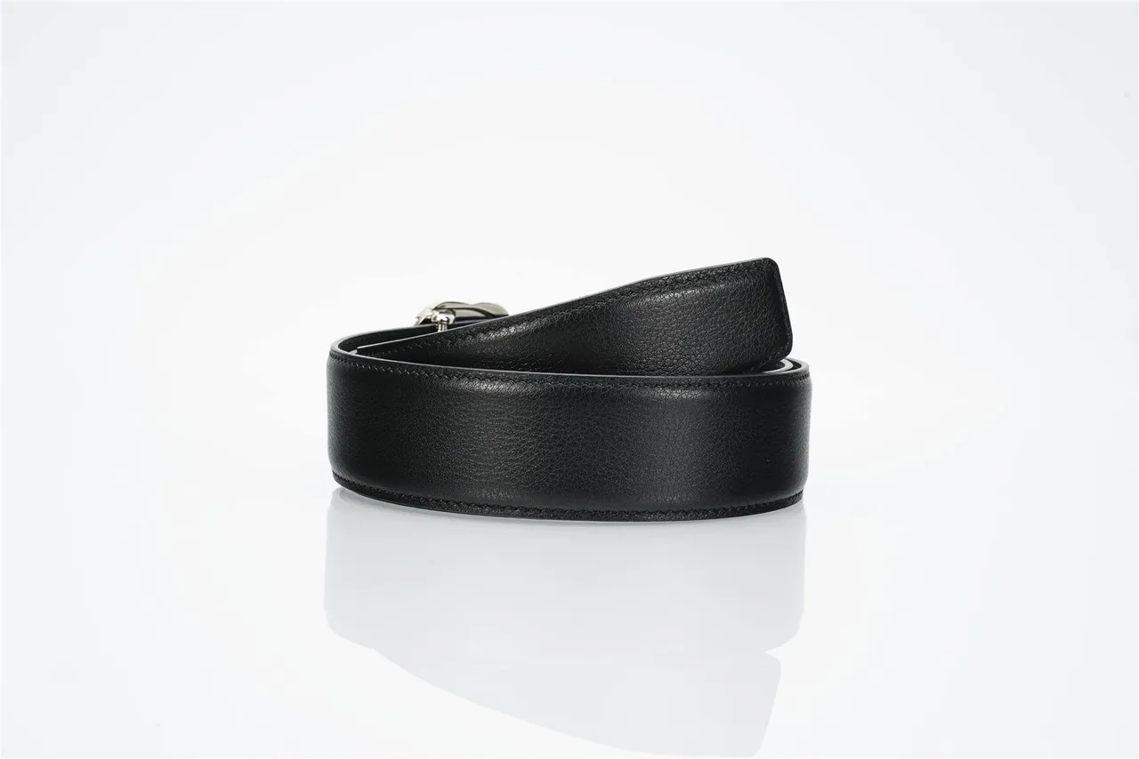 Black Silver Pebbled Strap Sculpted Eagle Head Buckle Leather Belt 3