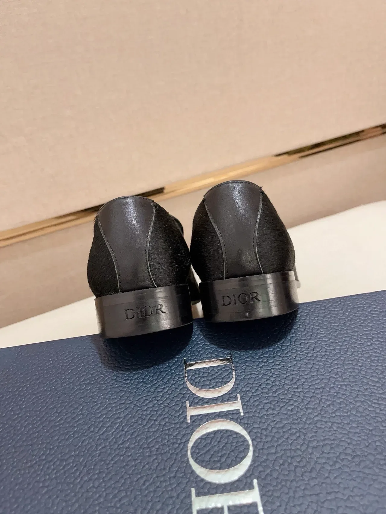 Black Silver Textured Suede-Like Upper Metallic Monogram Ornament Loafer 4
