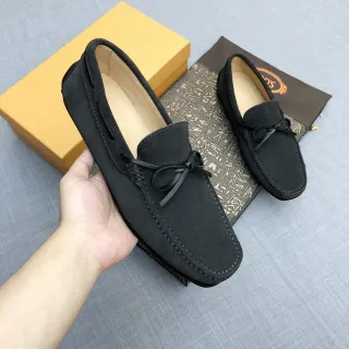 黑色麂皮蝴蝶结乐福鞋