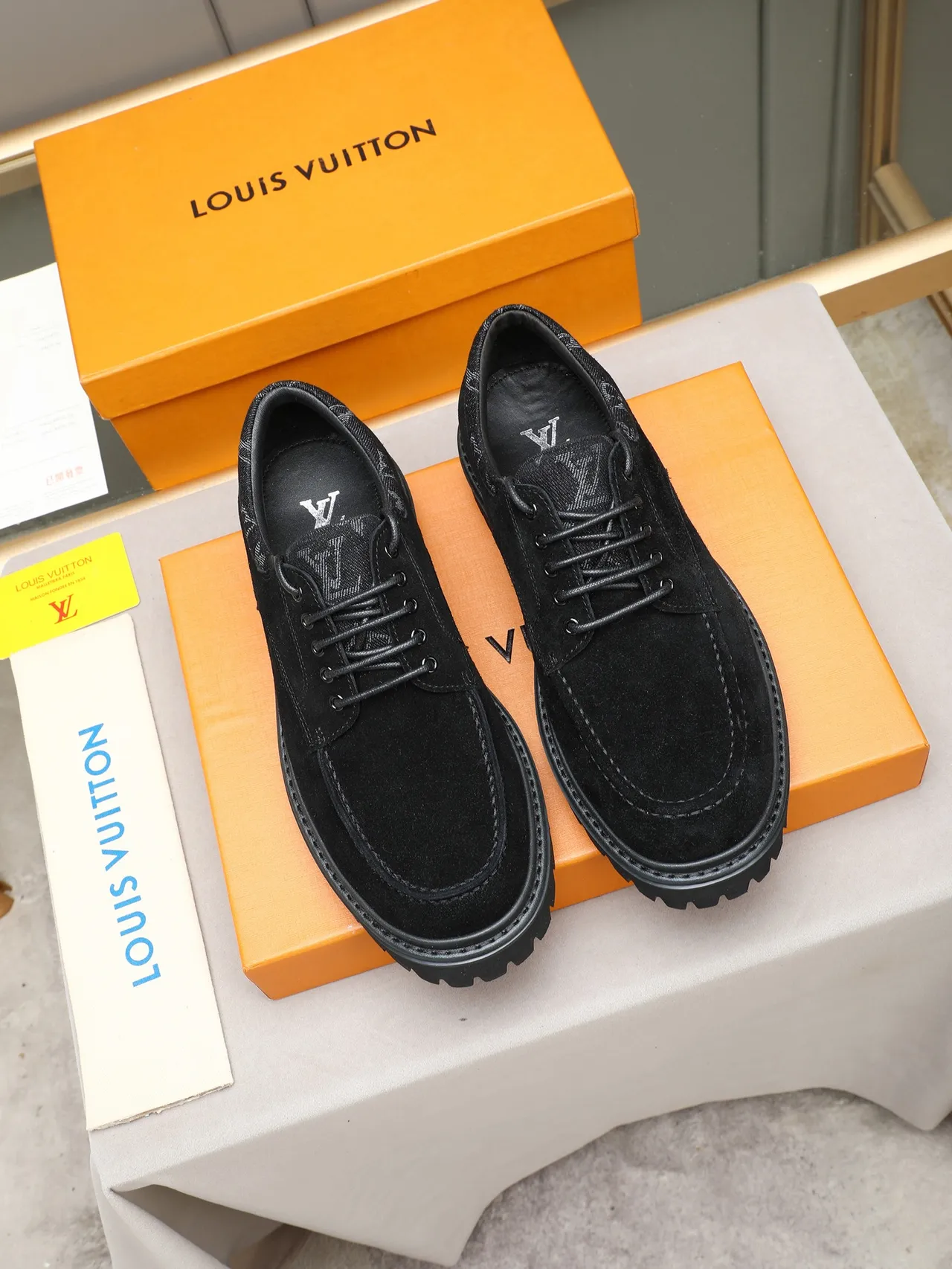 Black Suede Moc-Toe Lace-Up Platform Casual Shoe 3