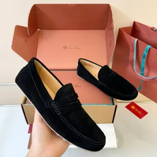 Black Suede Penny Strap Loafer