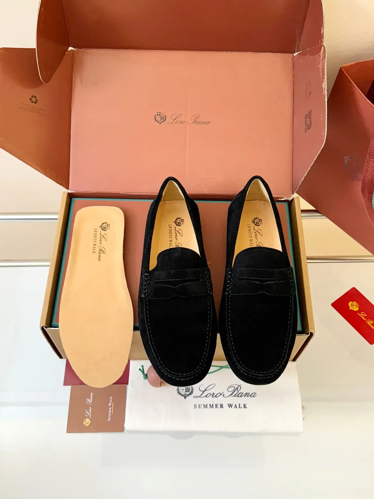 Loafer daim noir à bride penny 6