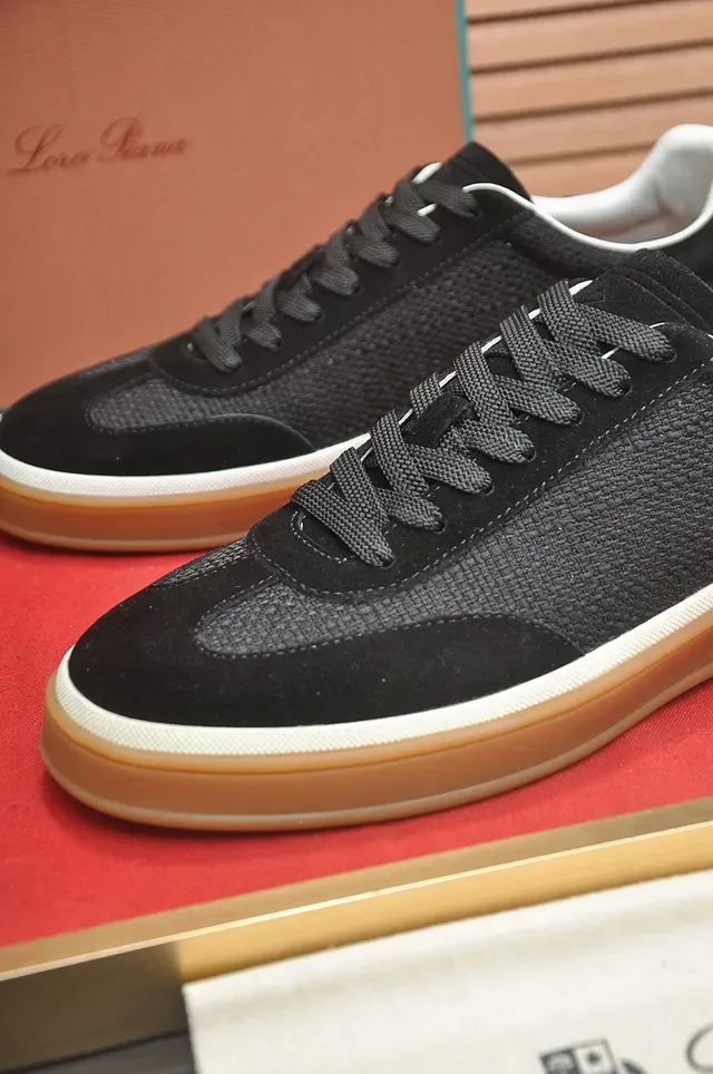 Black Textured Upper Gum Sole Low-Top Sneaker 2