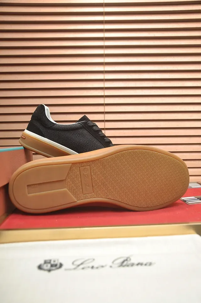 Black Textured Upper Gum Sole Low-Top Sneaker 3