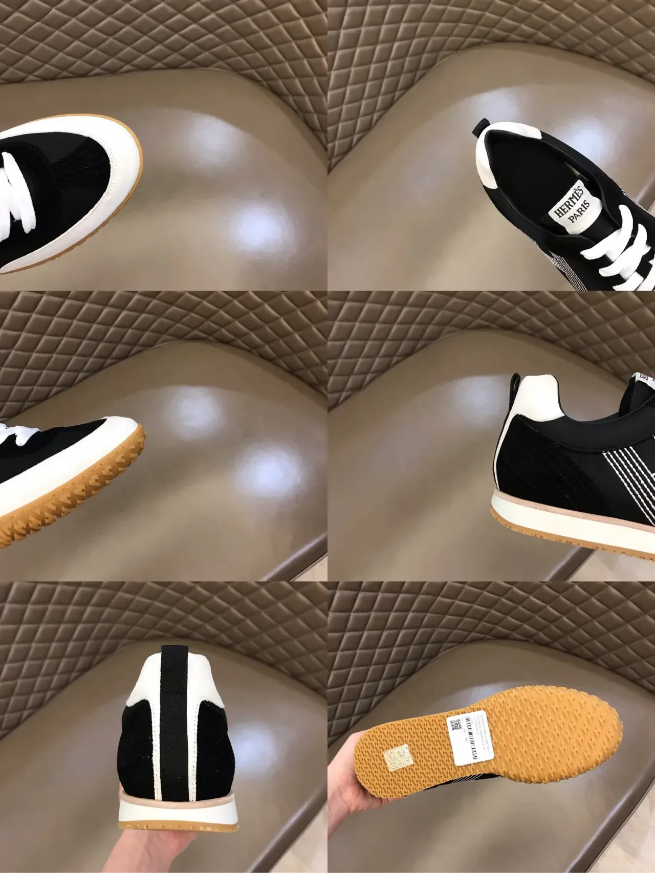 Black White Retro-Inspired Striped Side Panel Sneakers 2