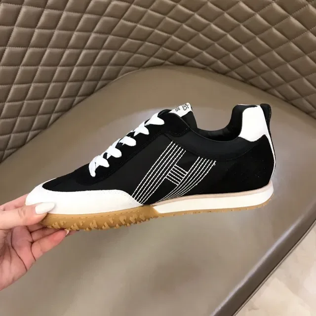 Black White Retro-Inspired Striped Side Panel Sneakers 4