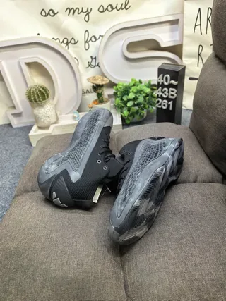 Black Yellow High-Top Mesh Upper Sneakers 6