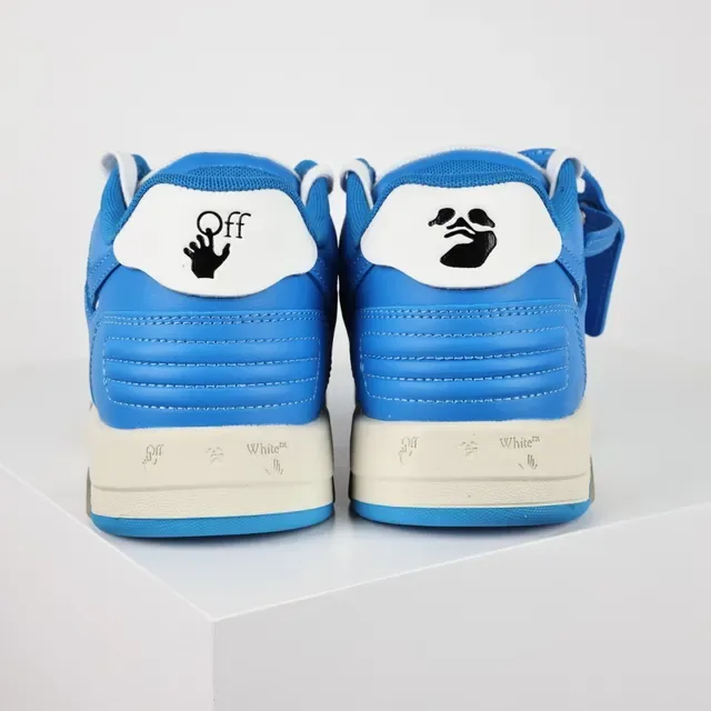 Blue and White Color-Blocked Low-Top Sneaker 8