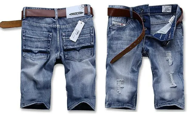 Blue Black Medium-Wash Denim Cuffed Hem Shorts 10