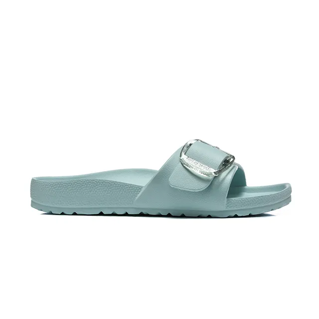 Blue Single-Strap Buckle-Accented Slippers 6