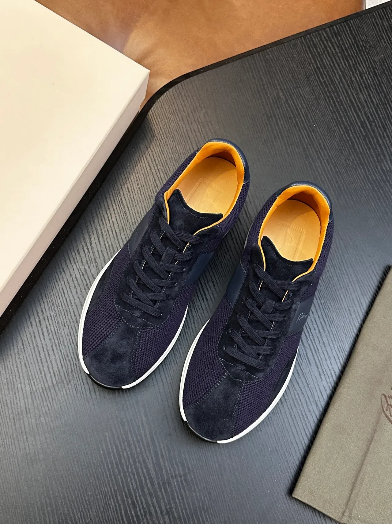 Brioni Navy Suede-Mesh Hybrid Lifestyle Sneaker 3