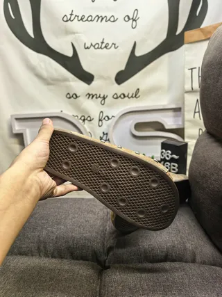 Brown Beige Suede Upper Cork Sole Slippers 4