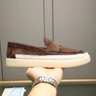 भूरा बेज सुड स्यूड अपर Penny Strap लूफर
