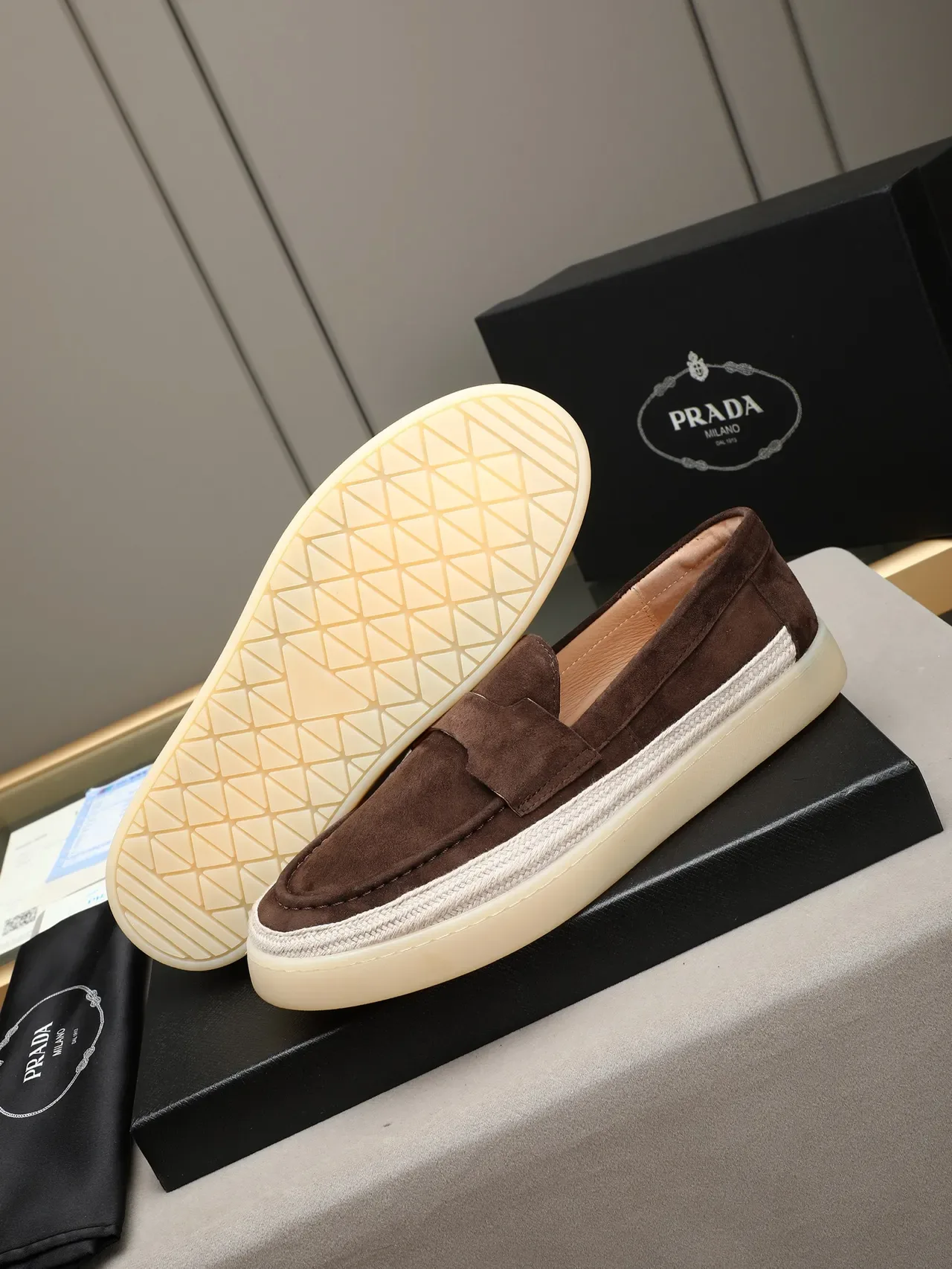 Brown Beige Suede Upper Penny Strap Loafer 4