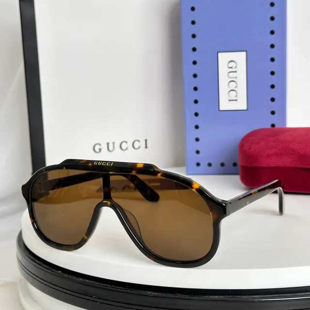 Brown Beige Tortoiseshell Acetate Temples Gradient Lenses Sunglasses 7