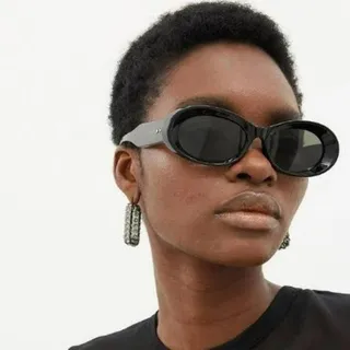 Brown Black Oval-Shaped Frame Tortoiseshell Acetate Sunglasses 6