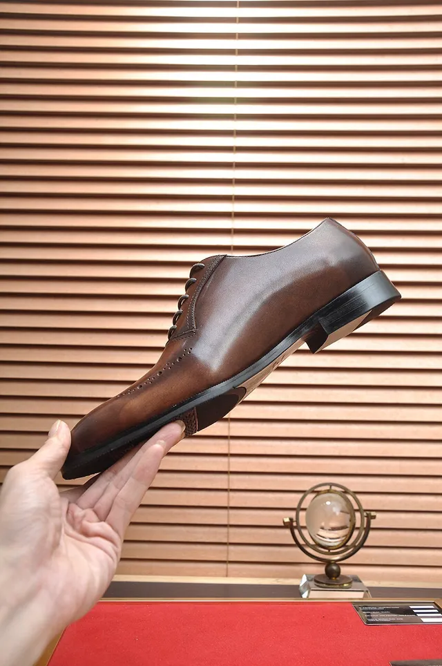 Brown Full-Brogue Cap-Toe Oxford Shoe 5
