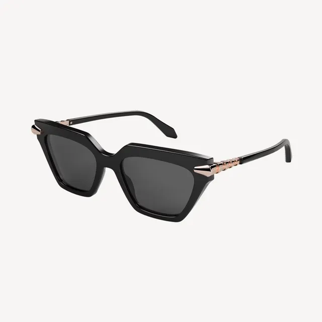 Brown Gold Angular Cat-Eye Silhouette Tortoiseshell Acetate Frame Sunglasses 2