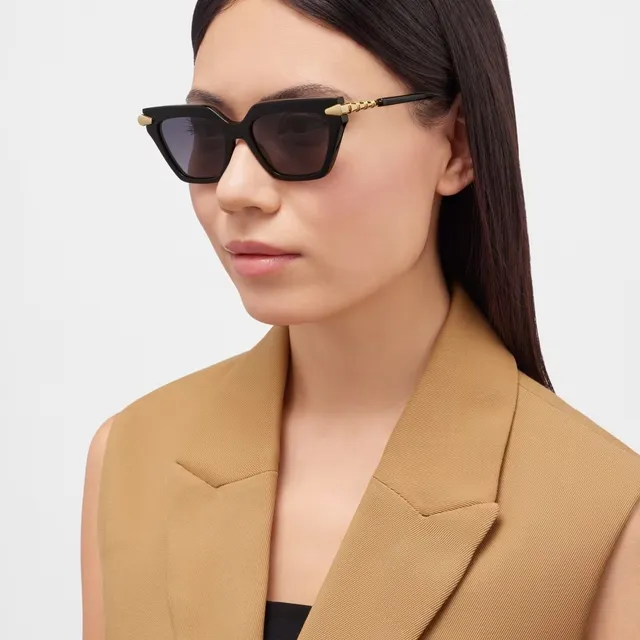 Brown Gold Angular Cat-Eye Silhouette Tortoiseshell Acetate Frame Sunglasses 8