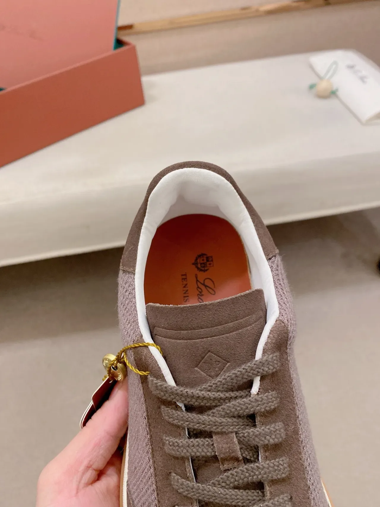 Brown Mesh and Suede Low-Top Lace-Up Sneaker 4