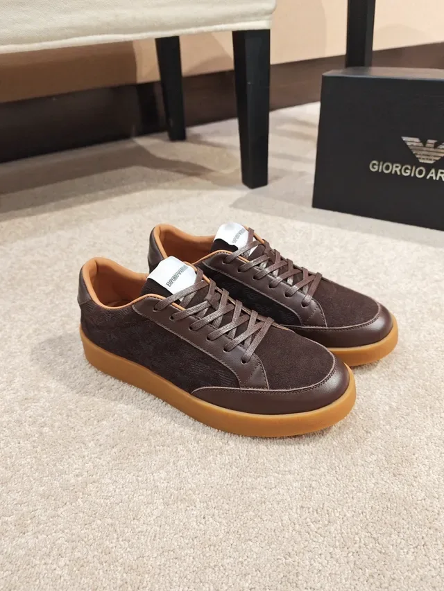 Brown Monogrammed Suede and Leather Low-Top Lifestyle Sneaker 4