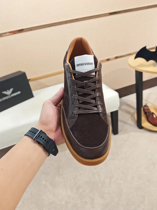 Brown Monogrammed Suede and Leather Low-Top Lifestyle Sneaker 5