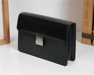 Brown Silver Structured Leather Flap-Top Wristlet 8