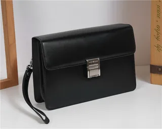 Brown Silver Structured Leather Flap-Top Wristlet 9